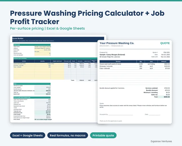 Pressure Washing Pricing Calculator
